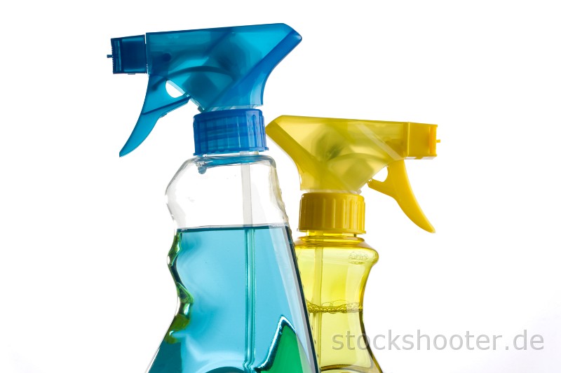 cleaners5.jpg - blue and yellow trigger spray bottles